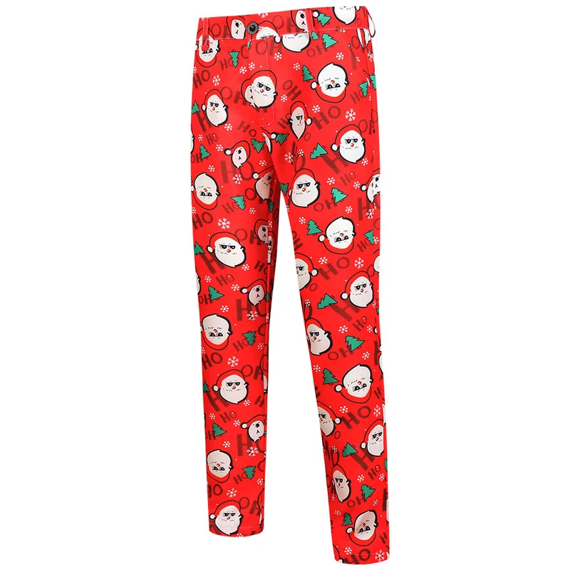 Herren Weihnachtsanzug-Set mit gemustertem Sakko, Weste und Hose Nord Taschen