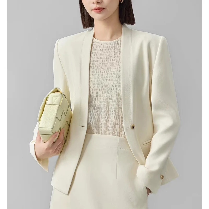 Damen Figurbetonter Ein-Knopf-Blazer mit minimalistischer V-Front und Einschubtaschen Nord Taschen