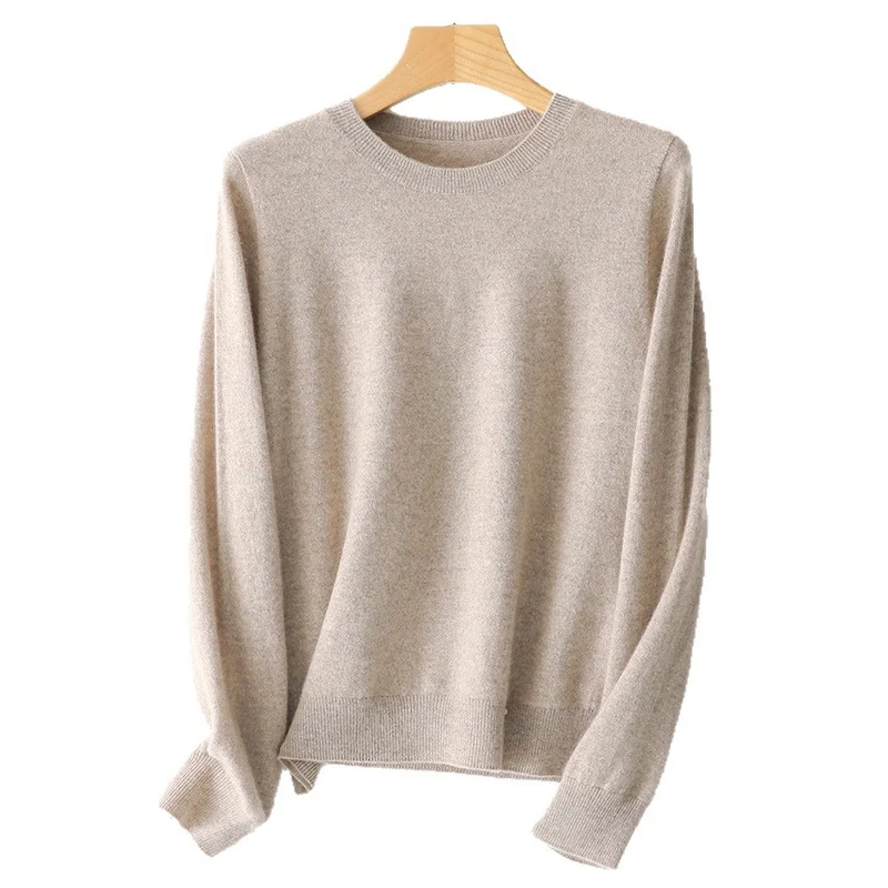 Damen Feinstrick-Rundhalspullover aus Kaschmir-Mix mit leichter Oversize-Passform Nord Taschen