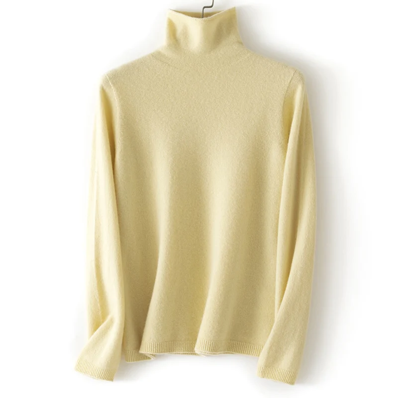 Damen Feinstrick Rollkragenpullover aus Kaschmirmischung leicht oversized Nord Taschen