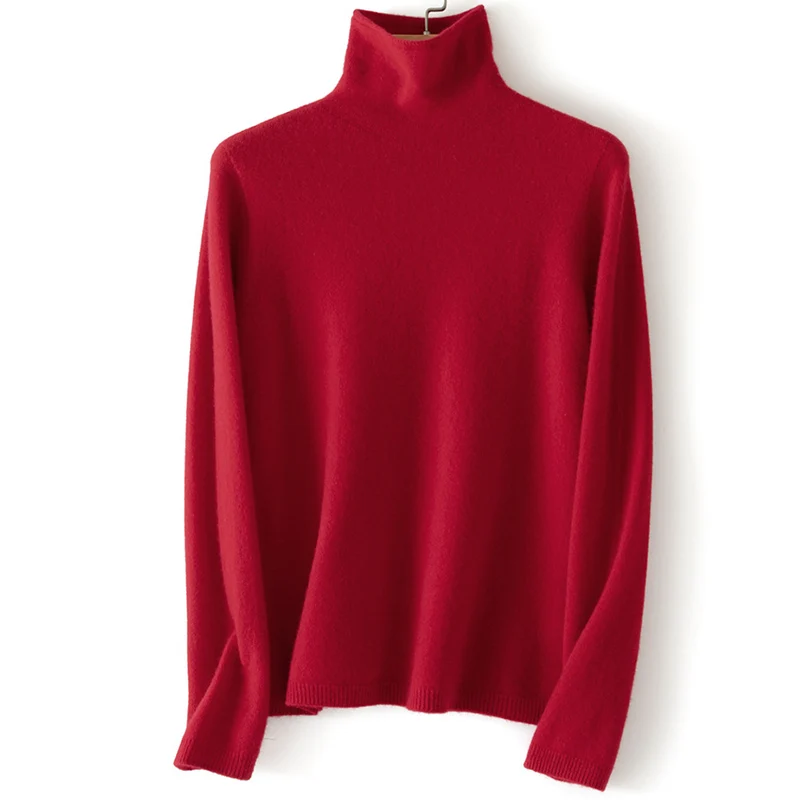 Damen Feinstrick Rollkragenpullover aus Kaschmirmischung leicht oversized Nord Taschen