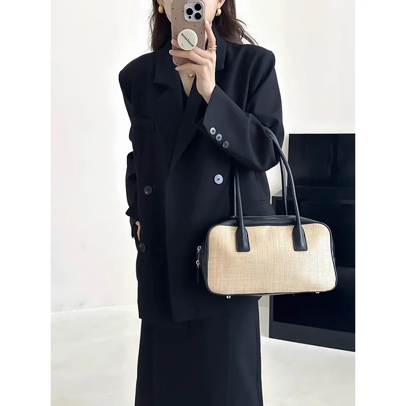 Damen Oversize-Sakko mit kastiger Weste und knöchellangem Midirock Nord Taschen
