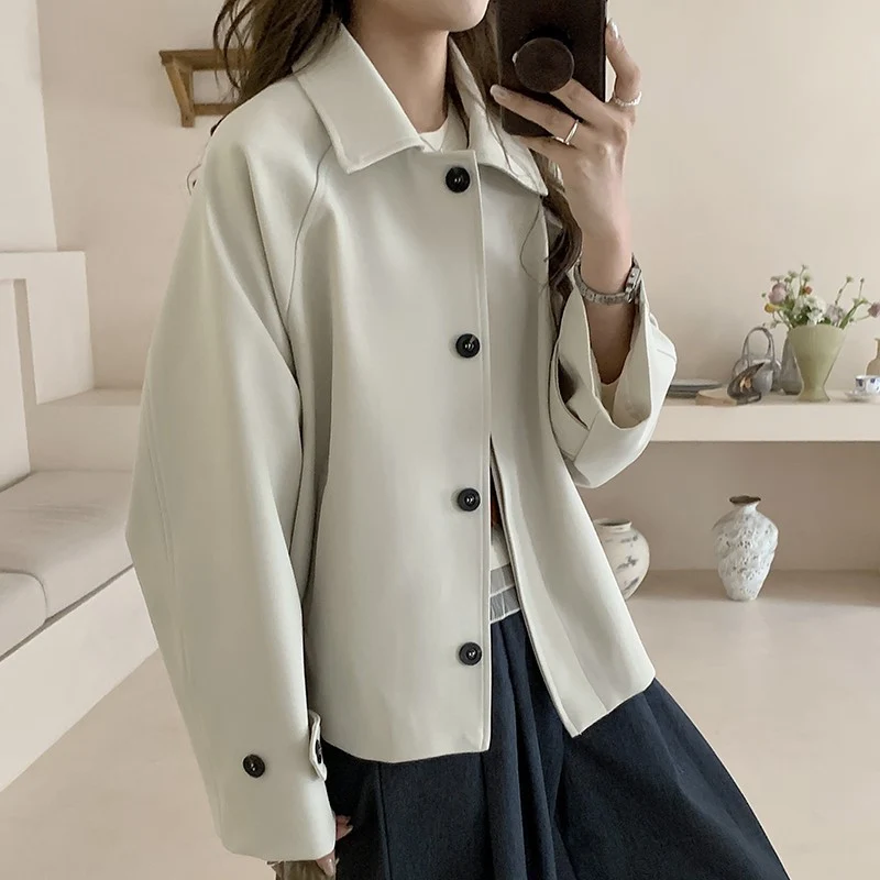 Damen Oversize Kurzjacke mit überschnittenen Schultern und großer Knopfleiste Nord Taschen