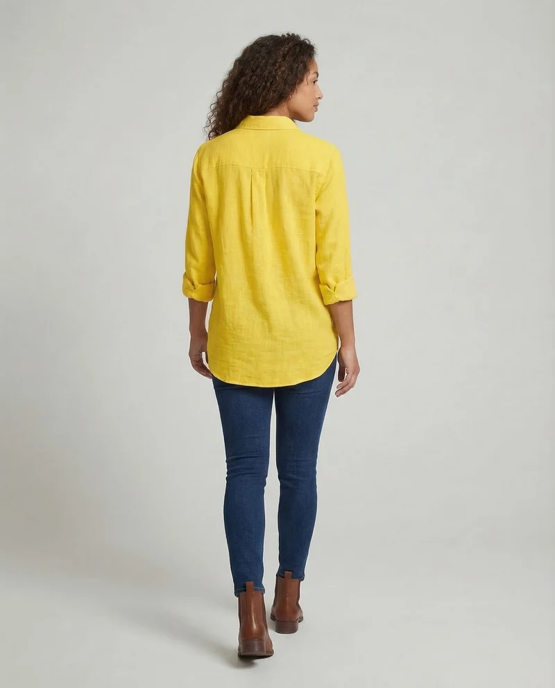 Damen Leinenbluse Blumenprint