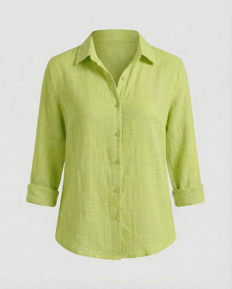 Damen Leinenbluse Blumenprint
