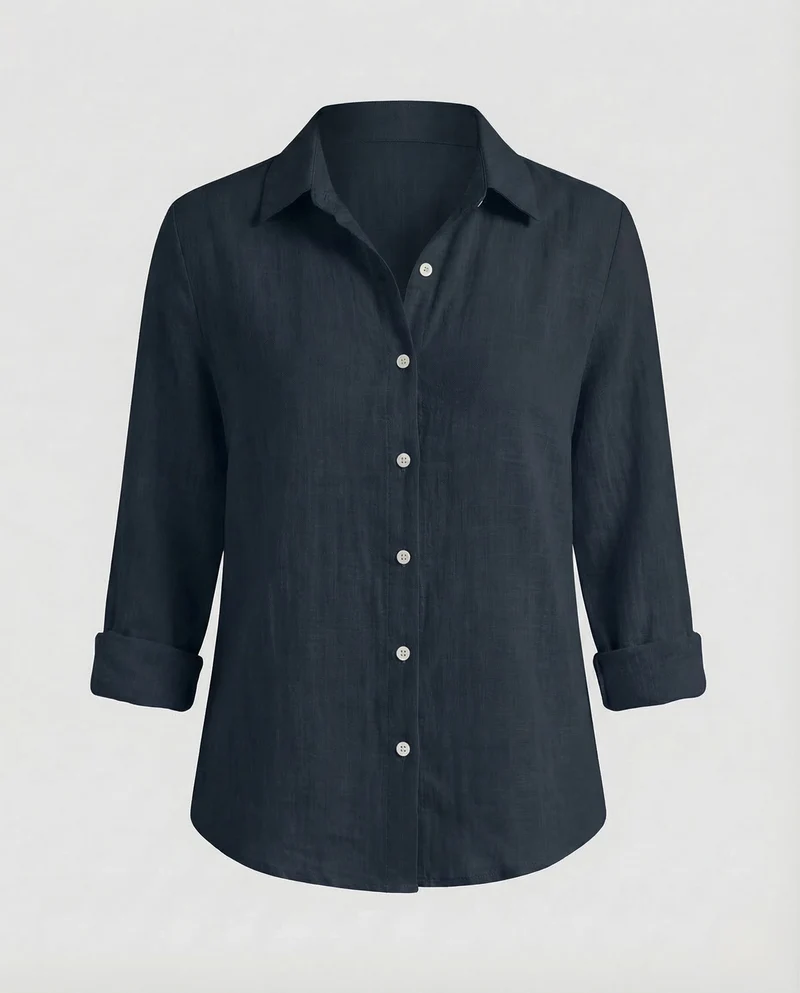 Damen Leinenbluse Blumenprint