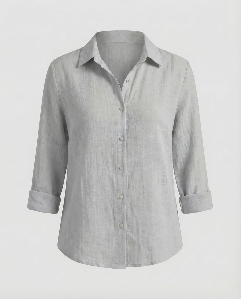 Damen Leinenbluse Blumenprint