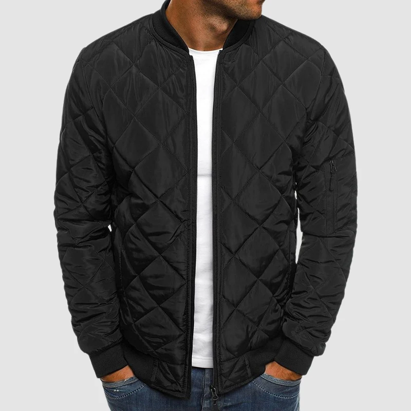 Herren Bomber Steppjacke - Reißverschluss vorne & Taschen an den Ärmeln