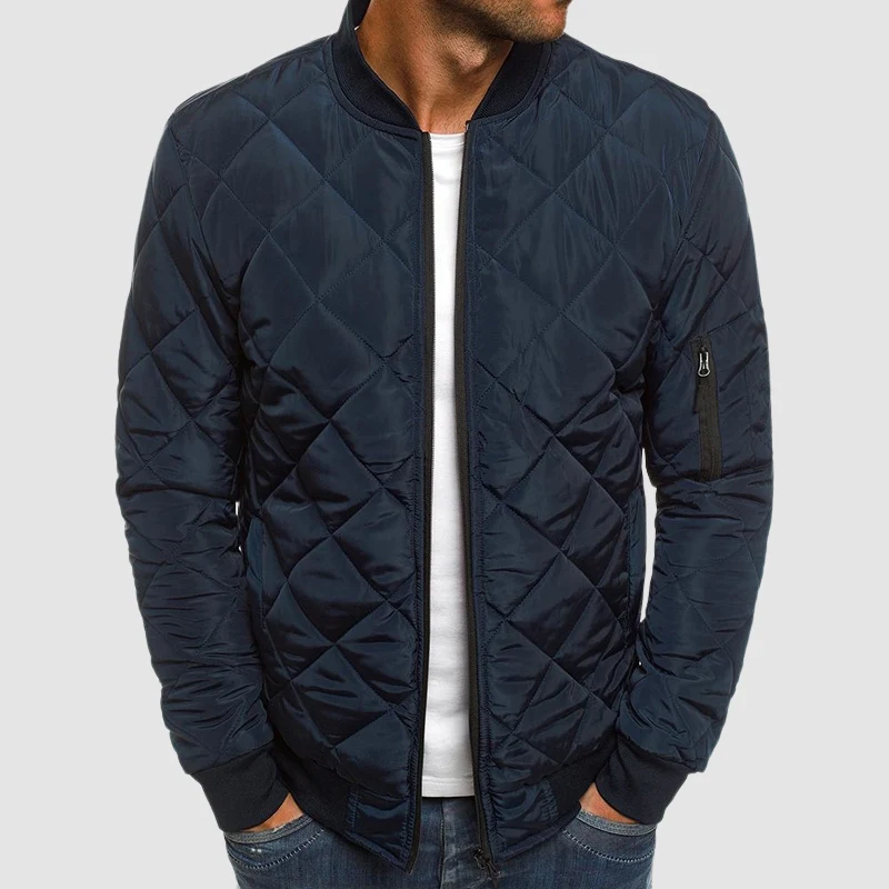 Herren Bomber Steppjacke - Reißverschluss vorne & Taschen an den Ärmeln