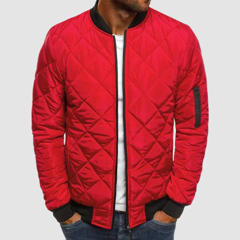Herren Bomber Steppjacke - Reißverschluss vorne & Taschen an den Ärmeln