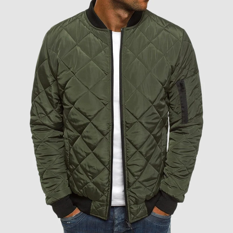 Herren Bomber Steppjacke - Reißverschluss vorne & Taschen an den Ärmeln