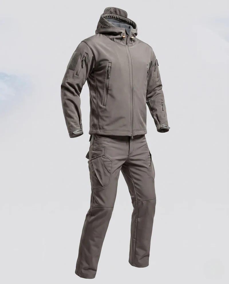 Herren Tactical Softshell Set mit Multifunktionsausstattung und thermischer Innenauskleidung