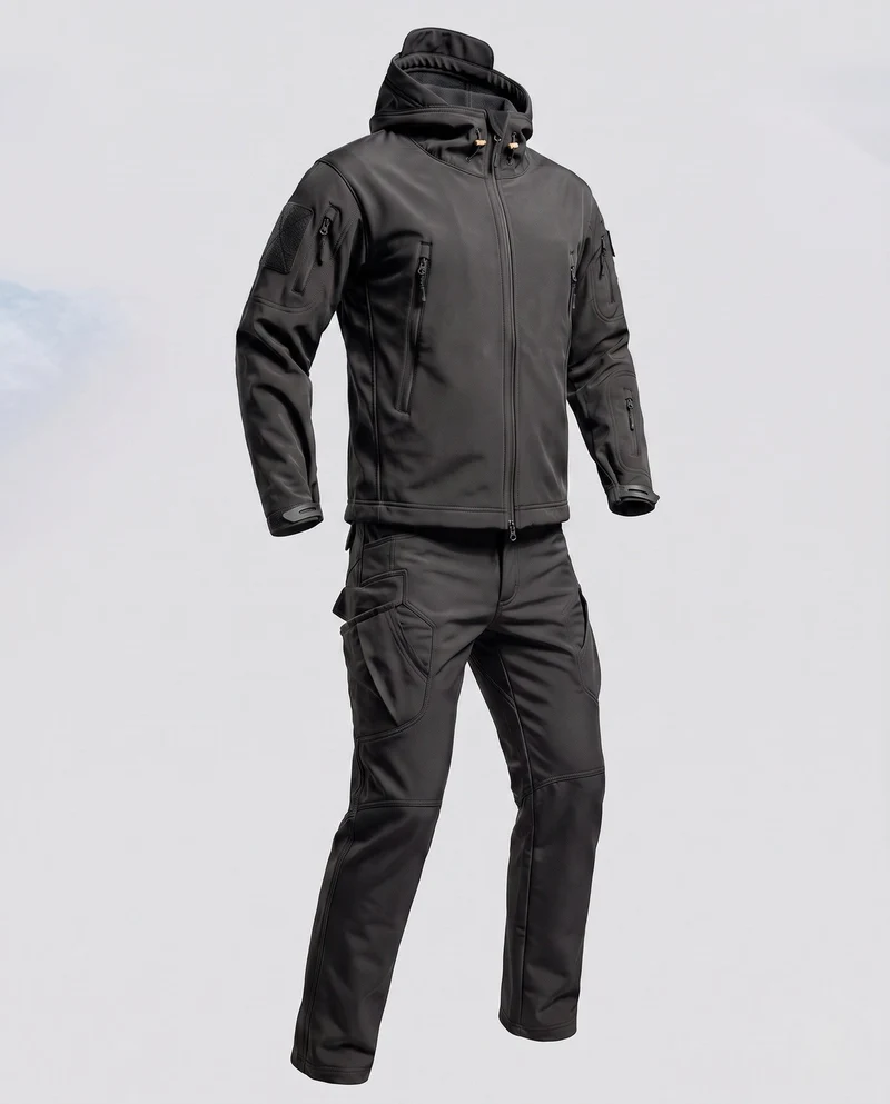 Herren Tactical Softshell Set mit Multifunktionsausstattung und thermischer Innenauskleidung