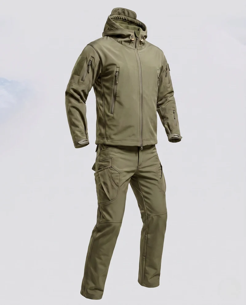 Herren Tactical Softshell Set mit Multifunktionsausstattung und thermischer Innenauskleidung