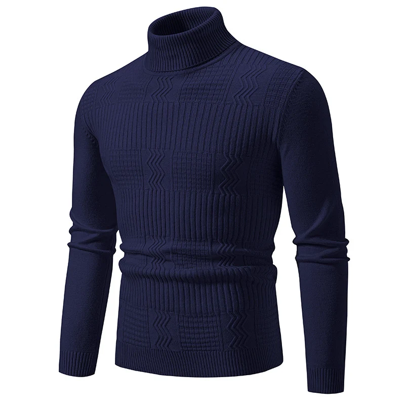 Herren Rollkragenpullover mit Strukturstrick und körpernaher Silhouette Nord Taschen