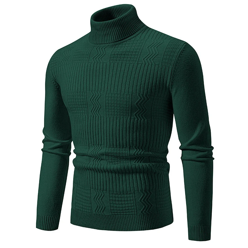 Herren Rollkragenpullover mit Strukturstrick und körpernaher Silhouette Nord Taschen