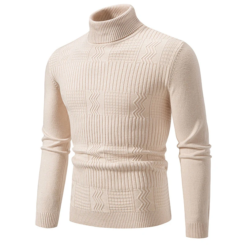 Herren Rollkragenpullover mit Strukturstrick und körpernaher Silhouette Nord Taschen