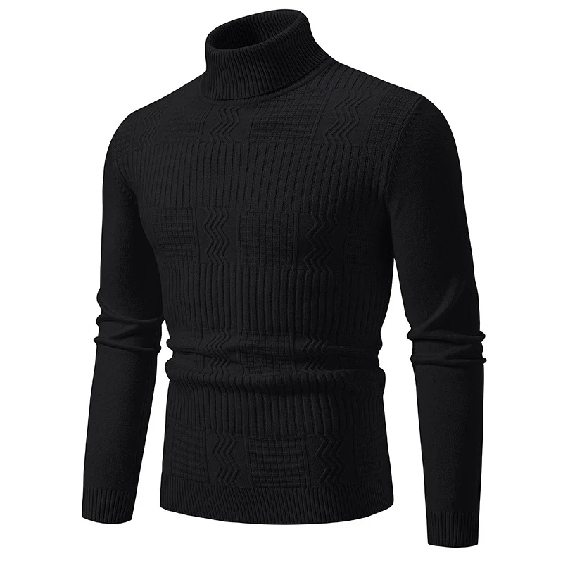 Herren Rollkragenpullover mit Strukturstrick und körpernaher Silhouette Nord Taschen