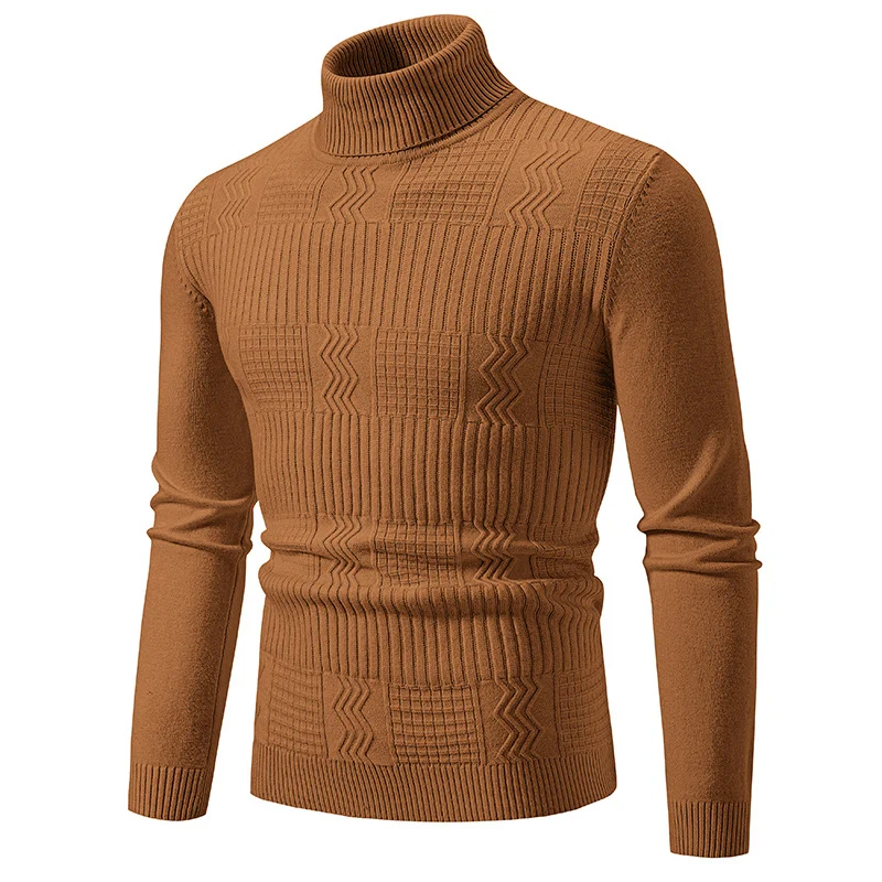 Herren Rollkragenpullover mit Strukturstrick und körpernaher Silhouette Nord Taschen