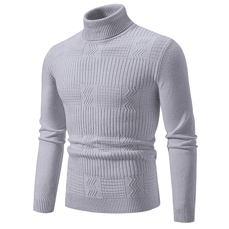 Herren Rollkragenpullover mit Strukturstrick und körpernaher Silhouette Nord Taschen