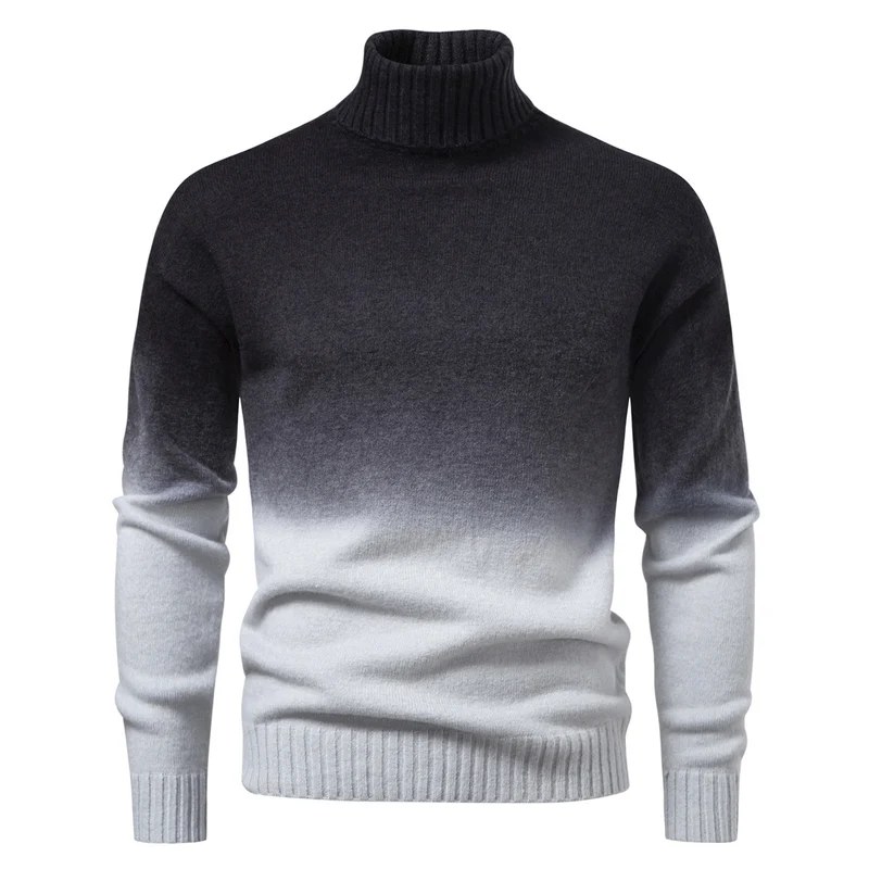 Herren Rollkragenpullover mit sanftem Farbverlauf und Feinstrick-Qualität Nord Taschen