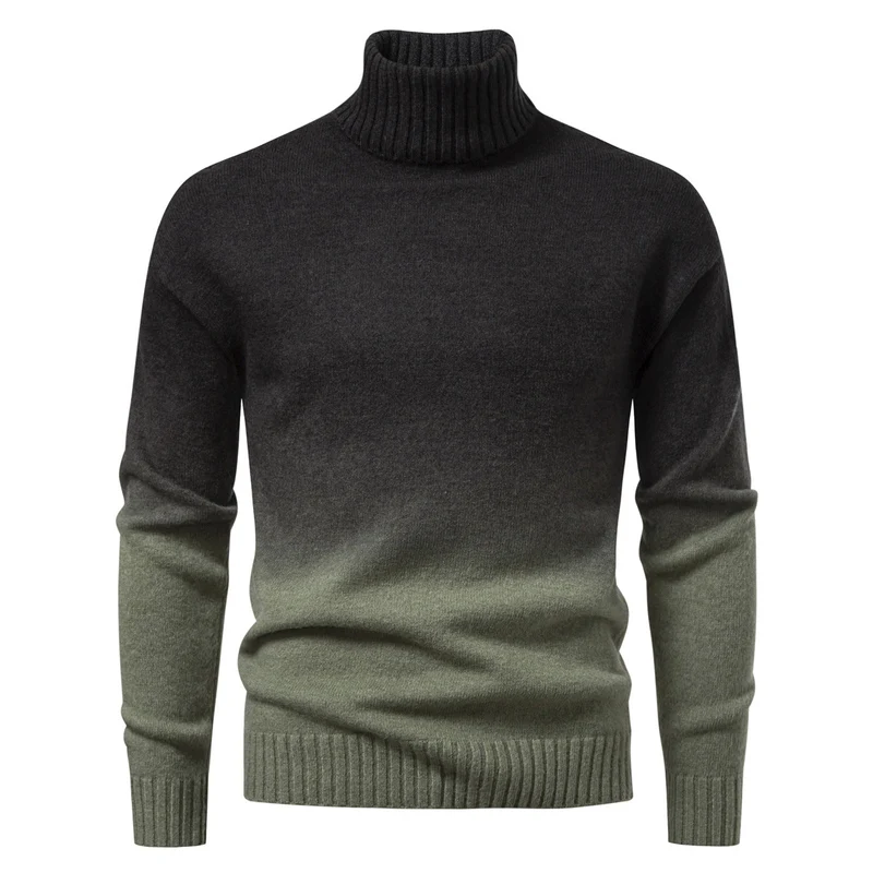 Herren Rollkragenpullover mit sanftem Farbverlauf und Feinstrick-Qualität Nord Taschen