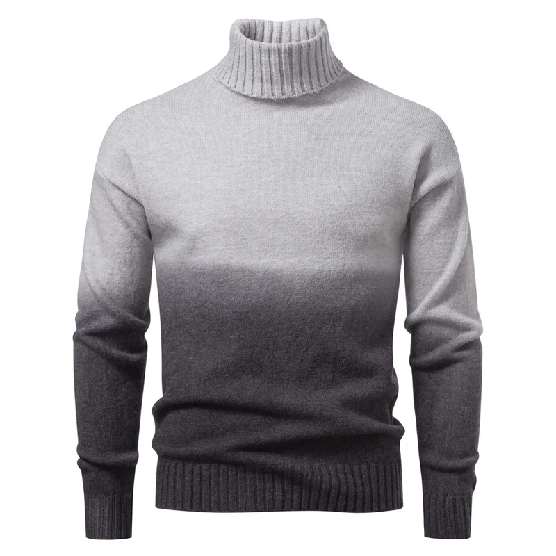 Herren Rollkragenpullover mit sanftem Farbverlauf und Feinstrick-Qualität Nord Taschen