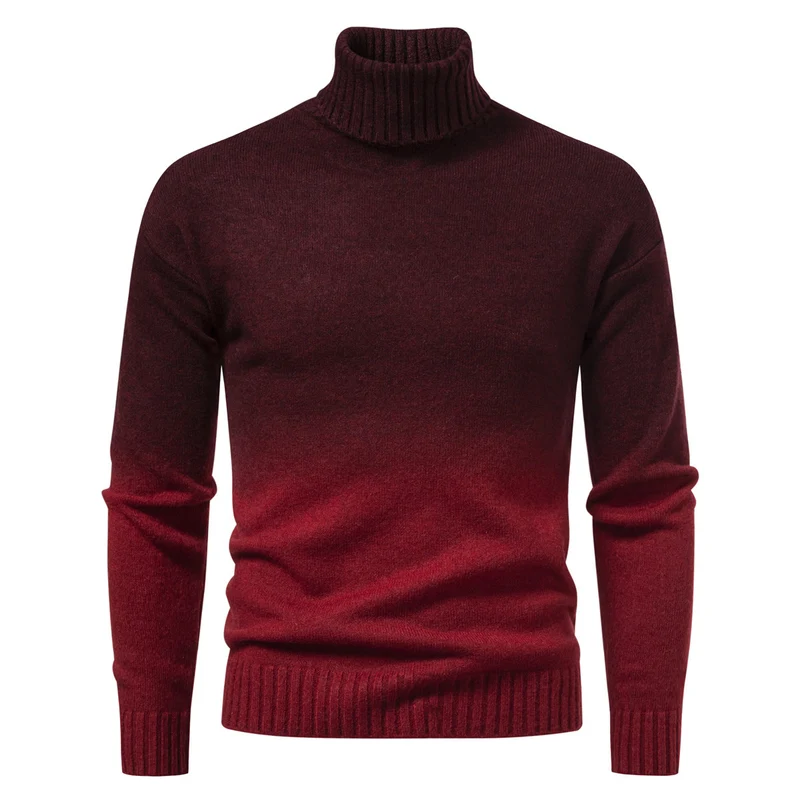 Herren Rollkragenpullover mit sanftem Farbverlauf und Feinstrick-Qualität Nord Taschen