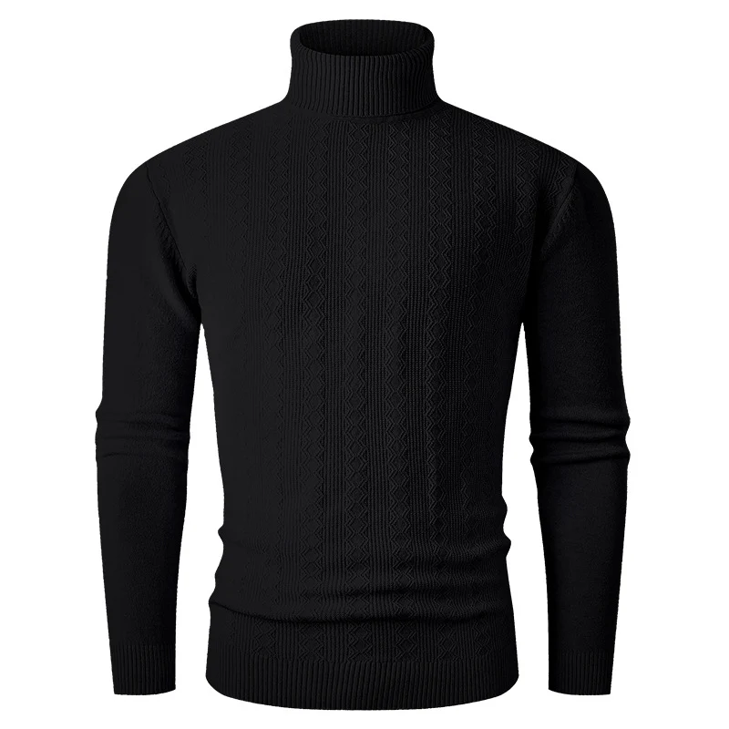 Herren Rollkragenpullover aus Feinstrick mit Zopfmuster und schmaler Silhouette Nord Taschen