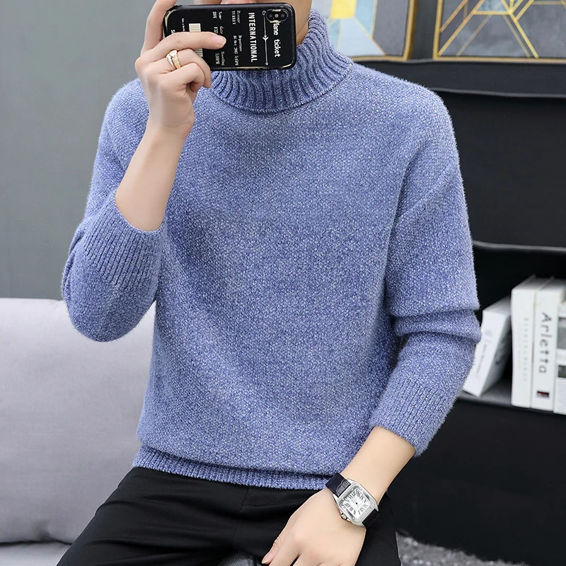 Herren Rollkragenpullover aus Bouclé-Feinstrick mit gerippten Bündchen Nord Taschen