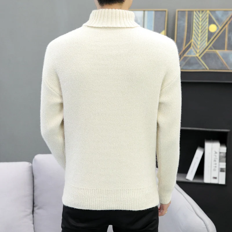 Herren Rollkragenpullover aus Bouclé-Feinstrick mit gerippten Bündchen Nord Taschen