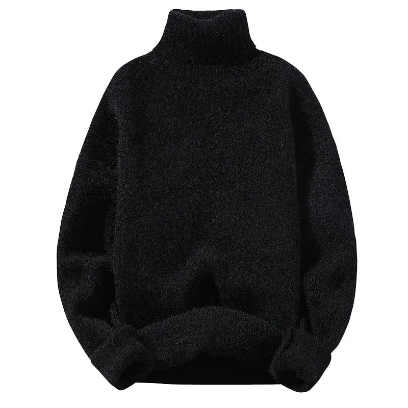 Herren Rollkragenpullover aus Bouclé-Feinstrick mit gerippten Bündchen Nord Taschen