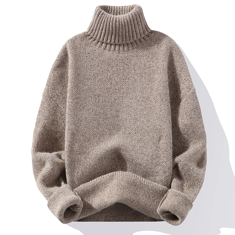 Herren Rollkragenpullover aus Bouclé-Feinstrick mit gerippten Bündchen Nord Taschen