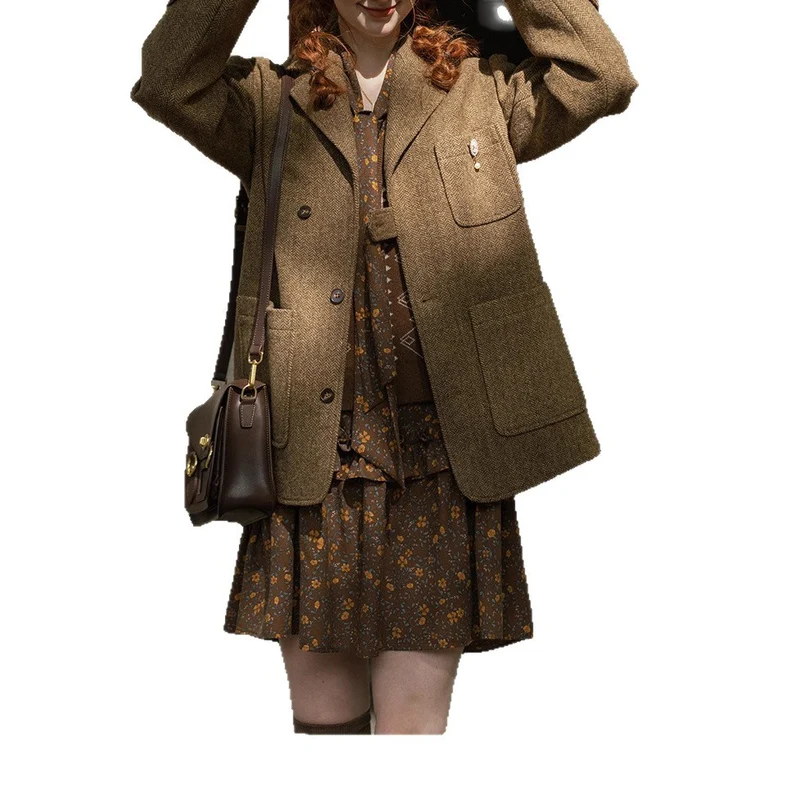 Damen Stylische Wolljacke Nord Taschen