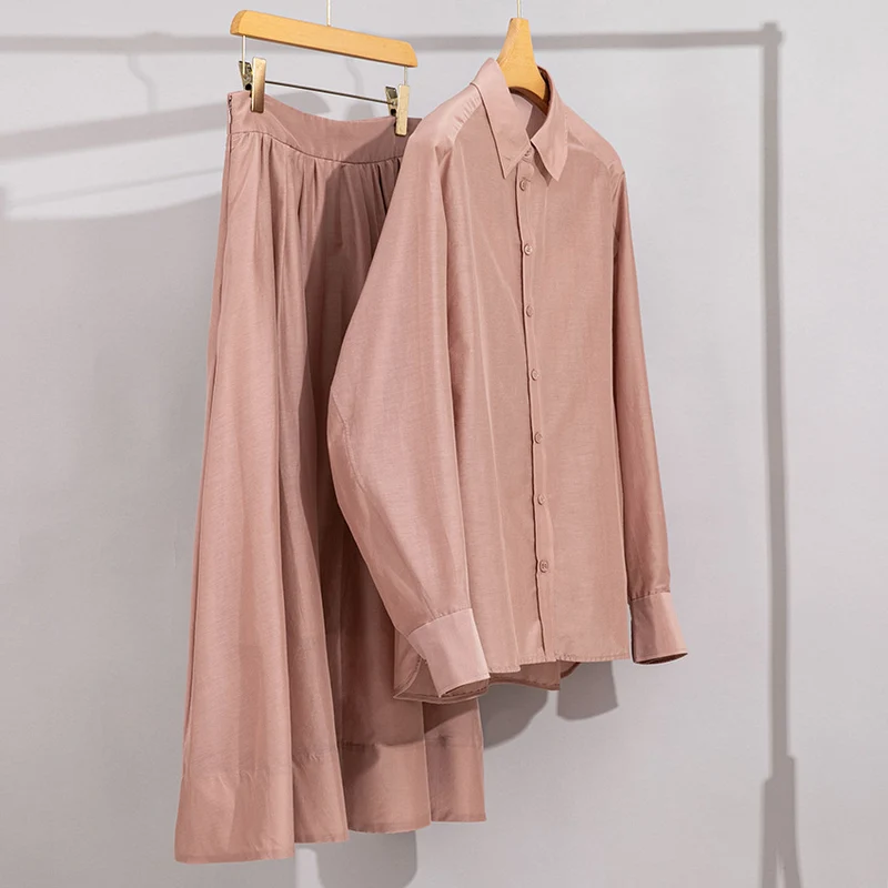 Damen Zweiteiliges fließendes Hemd- und Camisole-Set aus Viskose-Blend Nord Taschen