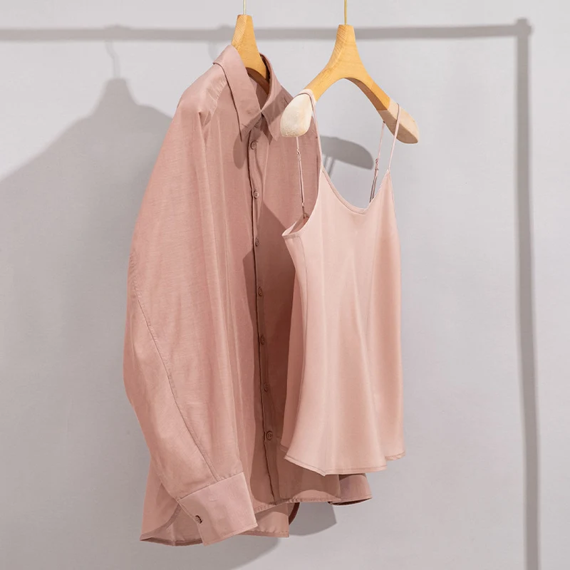 Damen Zweiteiliges fließendes Hemd- und Camisole-Set aus Viskose-Blend Nord Taschen