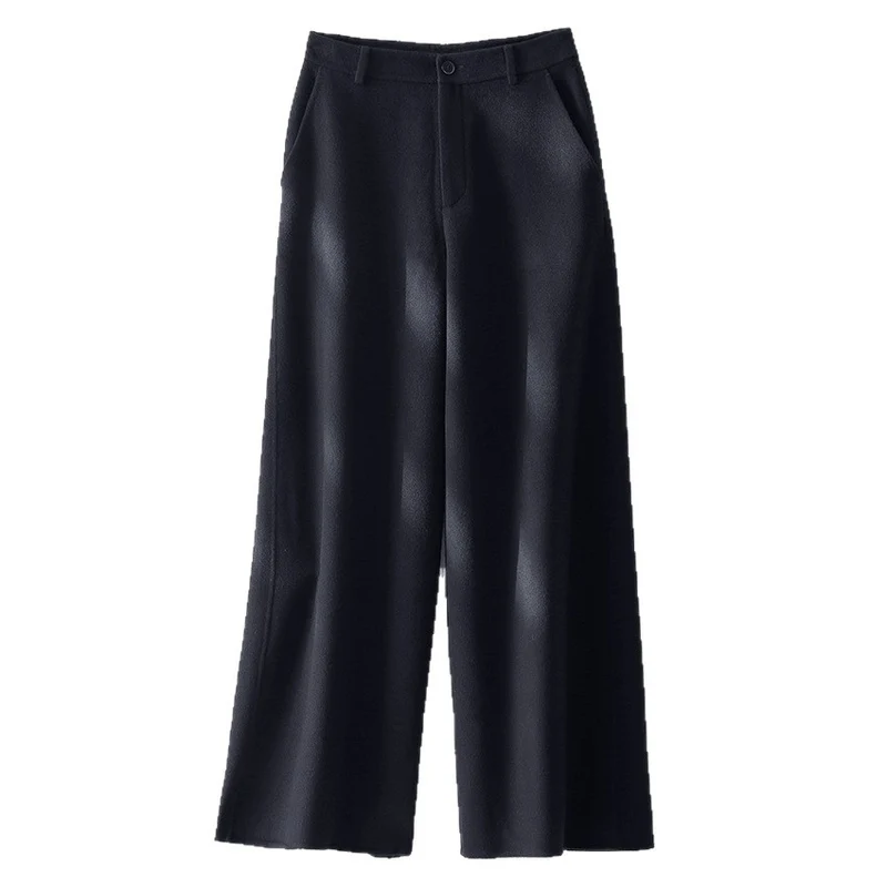 Damen Weite Wollhose mit hohem Bund und Taschen Nord Taschen