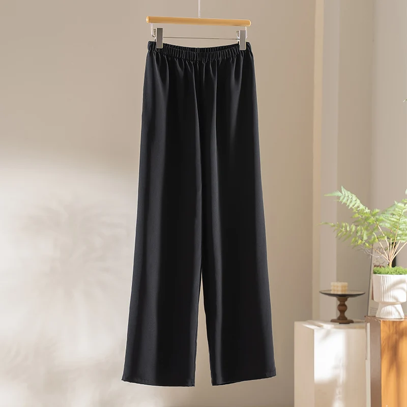 Damen Weite Satin-Hose mit Elastikbund und fließender Palazzo-Silhouette Nord Taschen