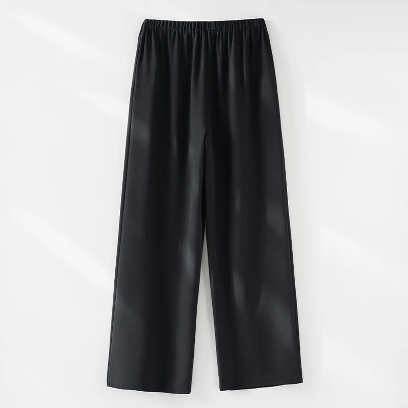 Damen Weite Satin-Hose mit Elastikbund und fließender Palazzo-Silhouette Nord Taschen