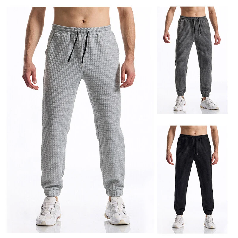 Herren Strukturierte Waffel-Jogginghose mit elastischem Bund und schmal zulaufendem Bein Nord Taschen