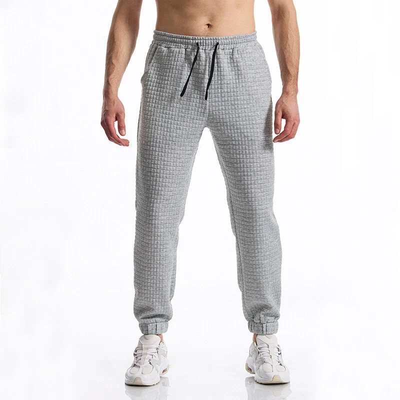 Herren Strukturierte Waffel-Jogginghose mit elastischem Bund und schmal zulaufendem Bein Nord Taschen
