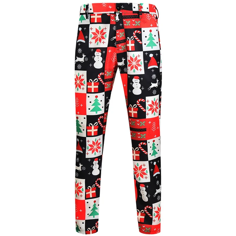 Herren Weihnachtliche Slim‑Fit Chinohose mit Allover-Santa‑Print und Stretchkomfort Nord Taschen