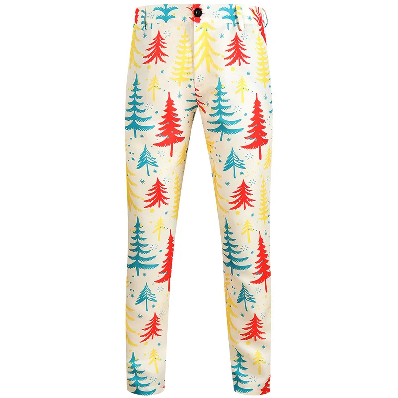 Herren Weihnachtliche Slim‑Fit Chinohose mit Allover-Santa‑Print und Stretchkomfort Nord Taschen