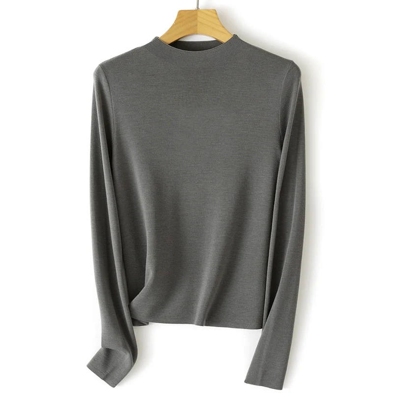 Damen Feinstrick-Pullover mit kurzem Stehkragen und schmaler Silhouette Nord Taschen