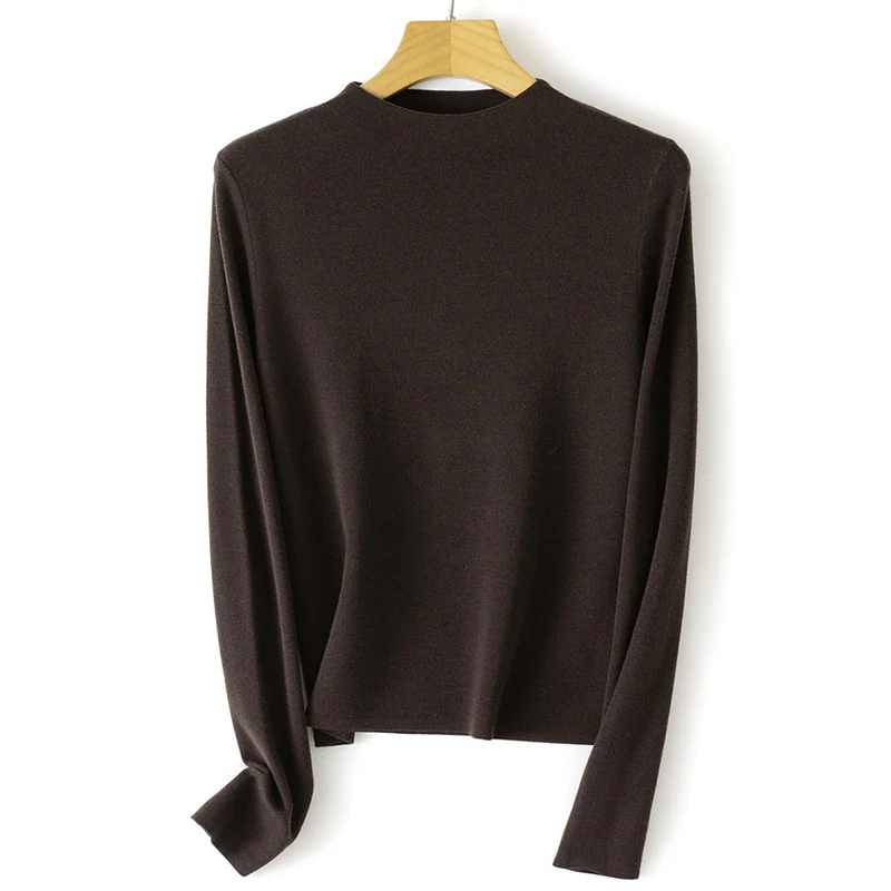 Damen Feinstrick-Pullover mit kurzem Stehkragen und schmaler Silhouette Nord Taschen