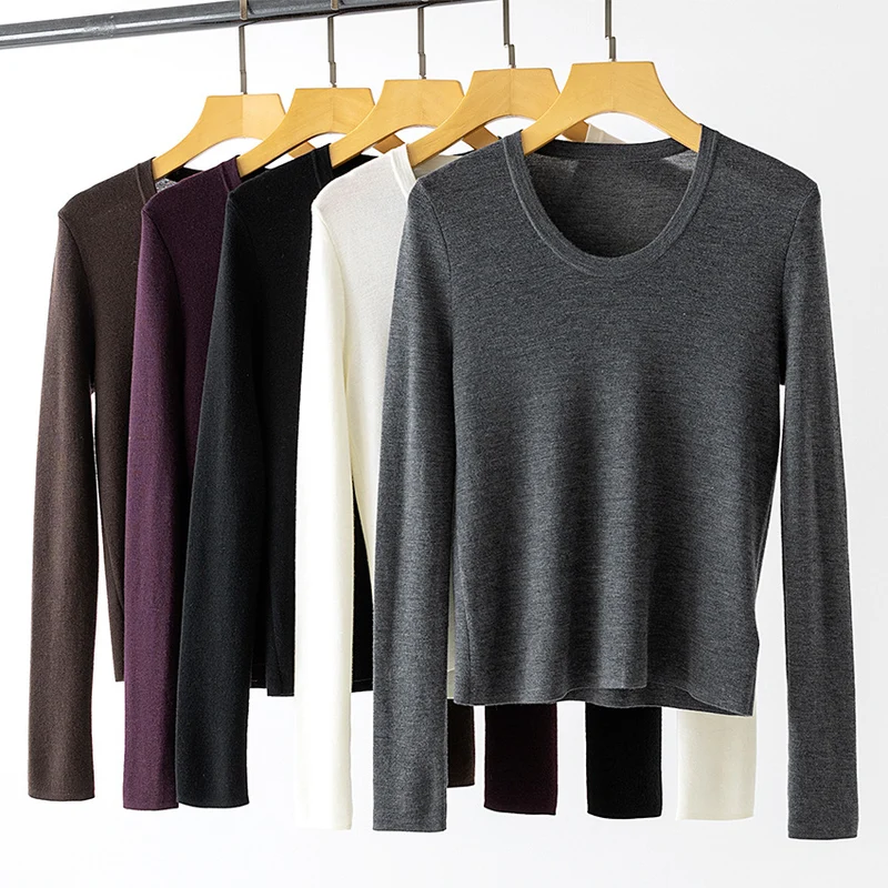 Damen Feinstrick-Langarmshirt mit Rundhalsausschnitt und leichter A-Linie Nord Taschen
