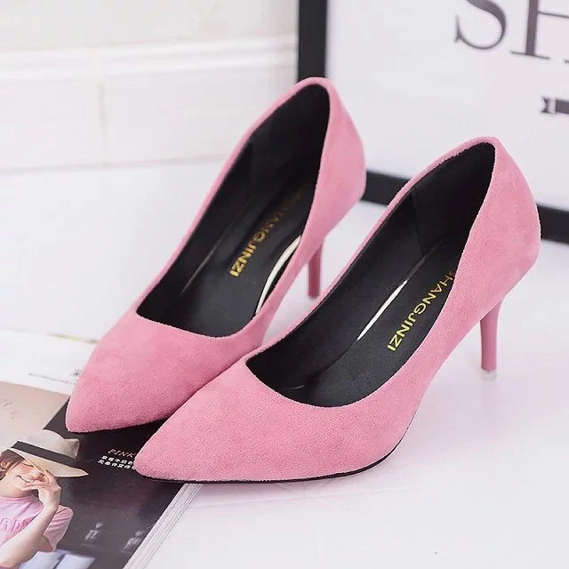 Damen elegante Stiletto-Pumps mit spitzem Zehenbereich und hochwertiger Veloursoberfläche Nord Taschen