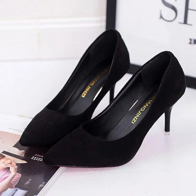 Damen elegante Stiletto-Pumps mit spitzem Zehenbereich und hochwertiger Veloursoberfläche Nord Taschen