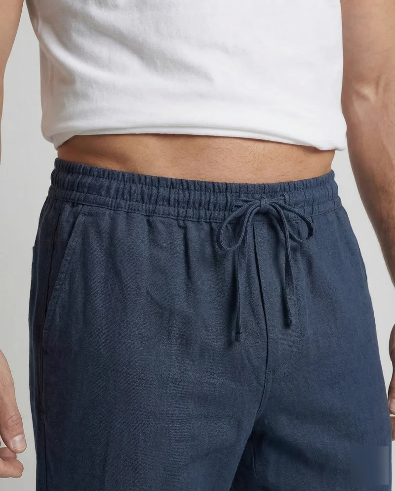 Herren Leinenhose Tunnelzug