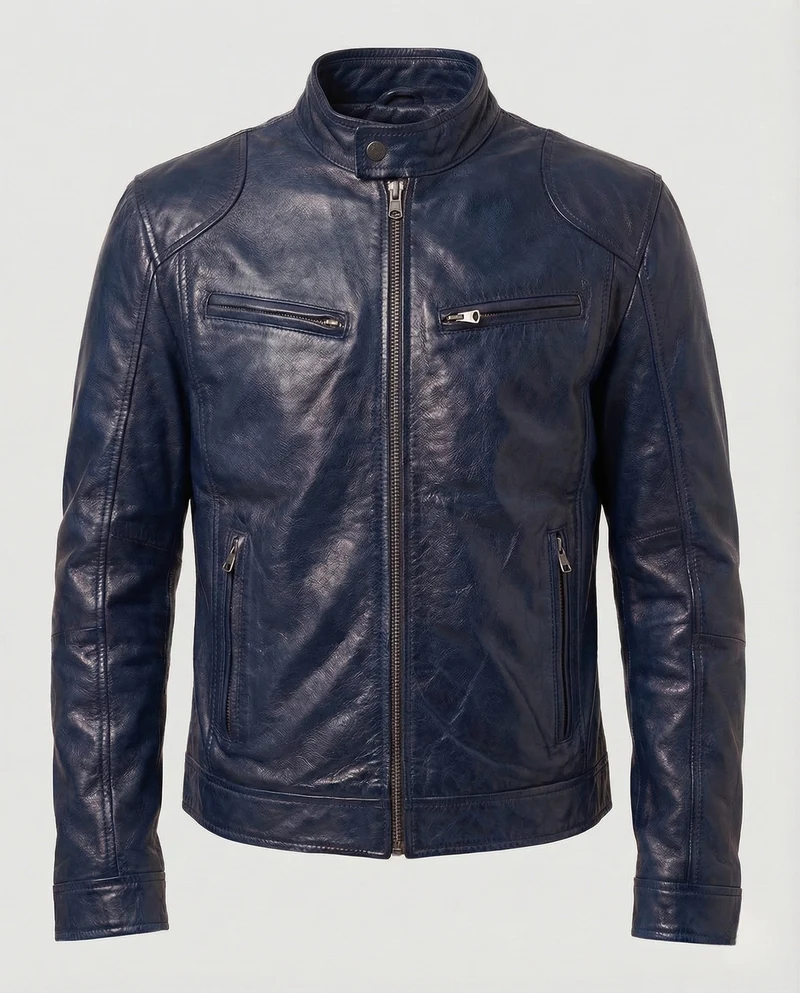 Herren Racer Lederjacke